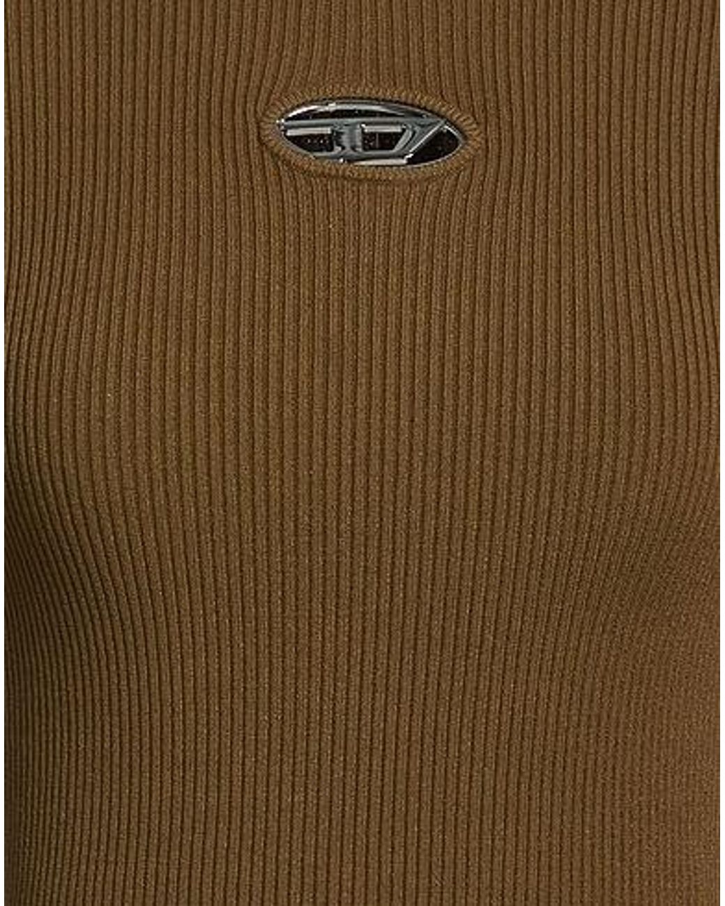 DIESEL Green Ribbed Long-Sleeved T-Shirt