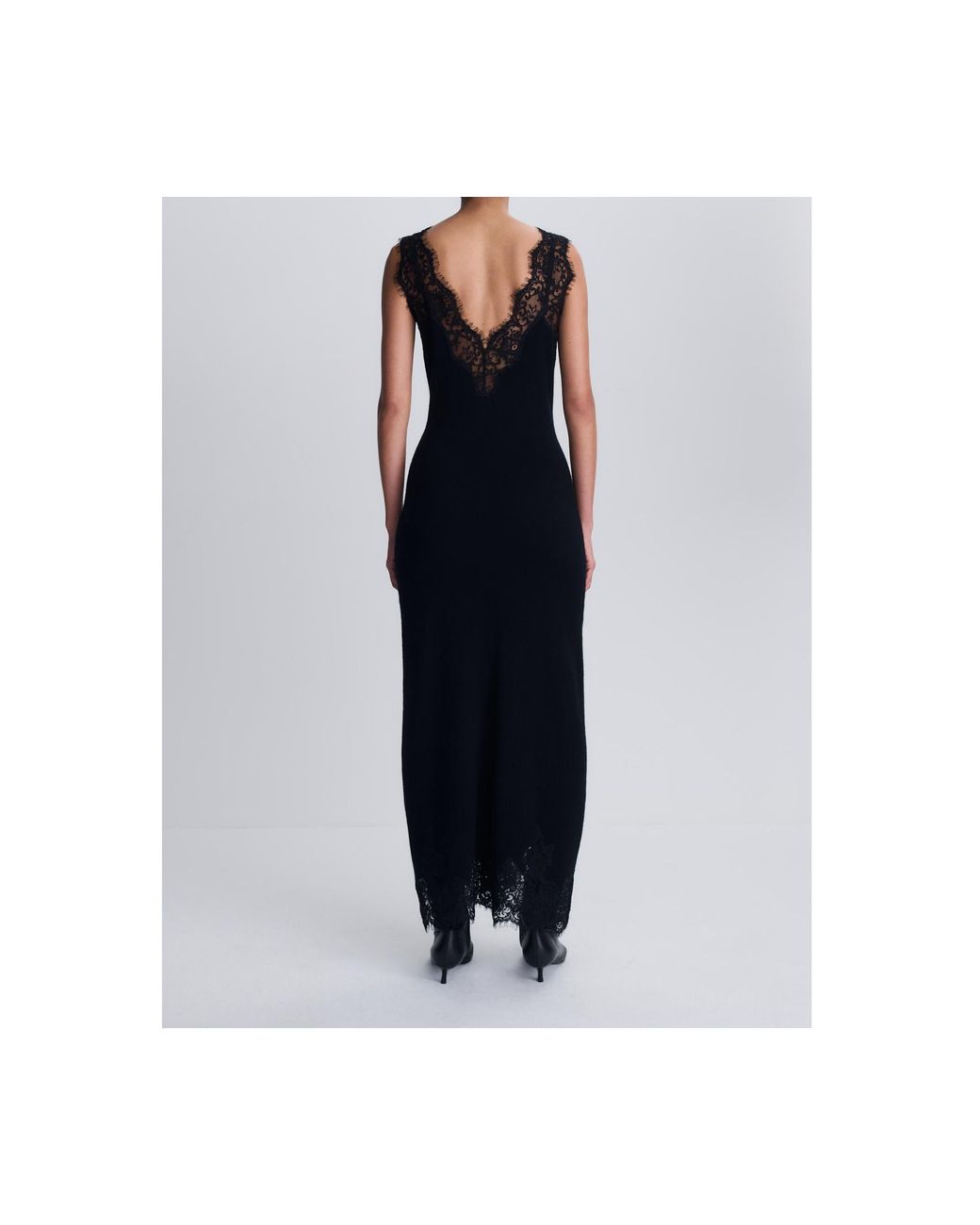 Jonathan Simkhai Black Lace And Cashmere Midi Dress