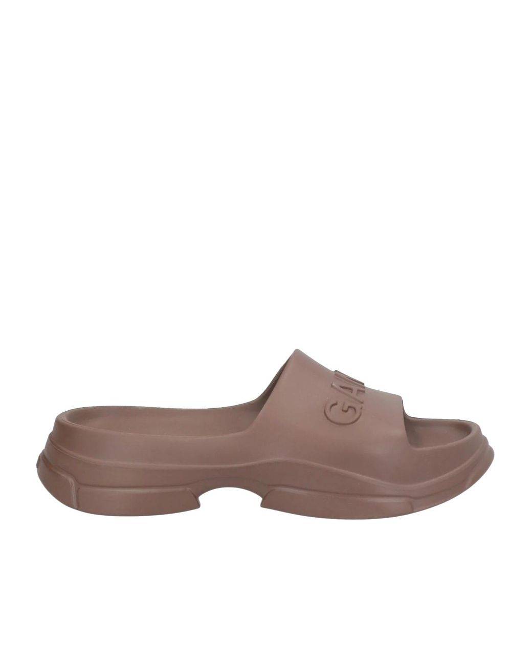 Ganni Brown Minimalist Rubber Slippers