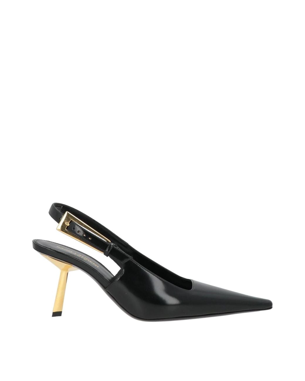 Saint Laurent Black Leather Stiletto Heels