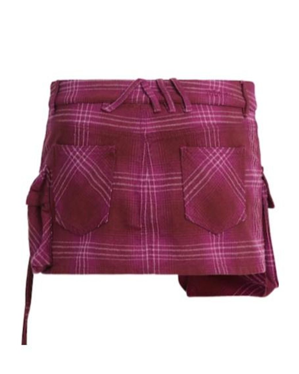 The Attico Purple Cotton Blend Mini Skirt W/ Cargo Pockets