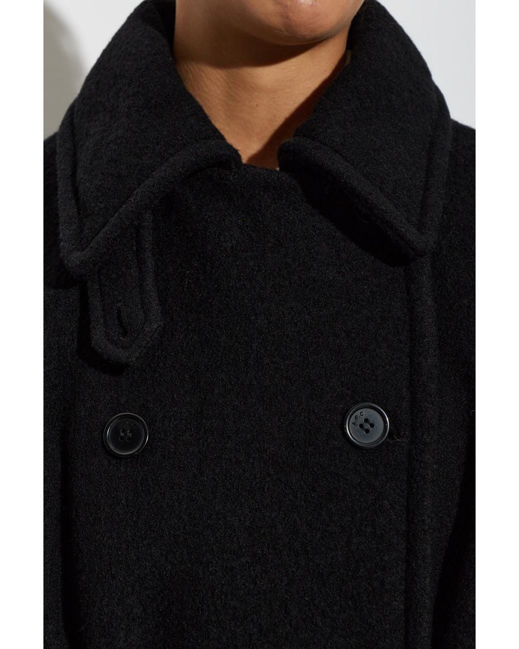 A.P.C. Gray Lea Belted Double-Breasted Coat