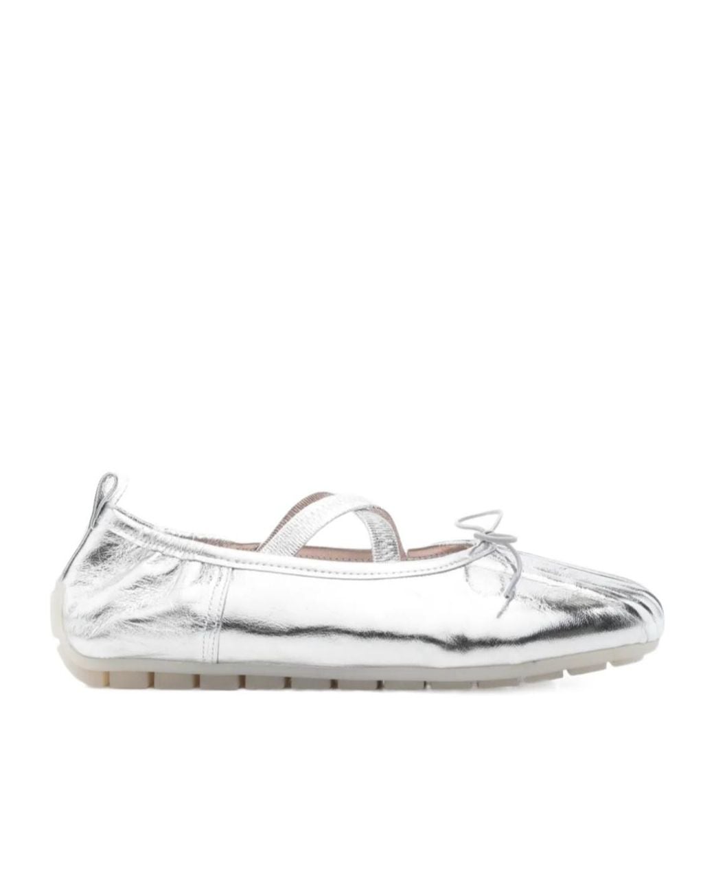 Simone Rocha White Cross-Strap Bow Flats