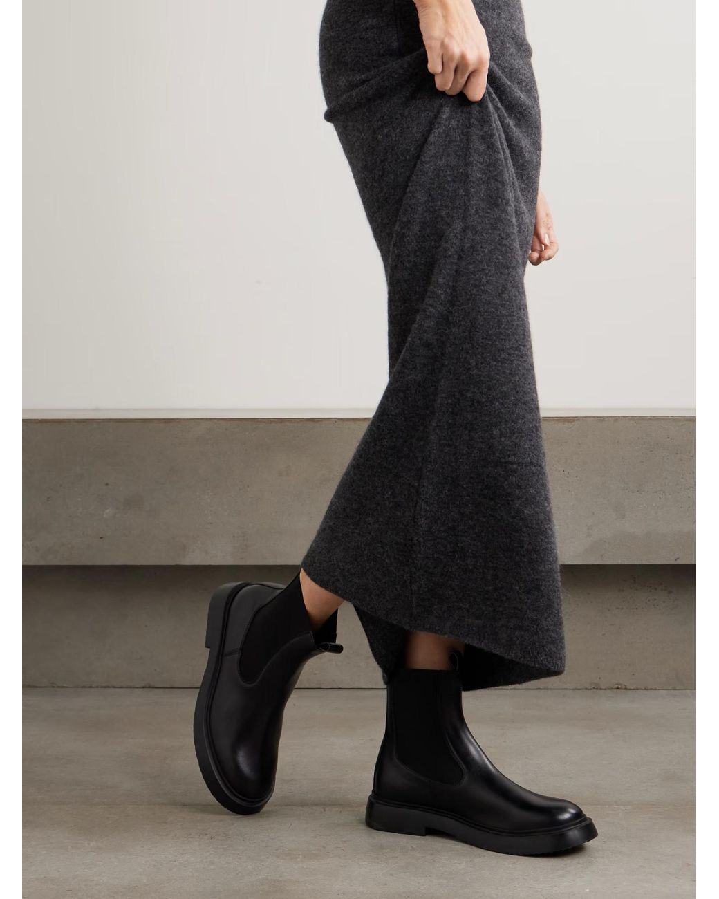 Proenza Schouler Black Bank Leather Chelsea Boots