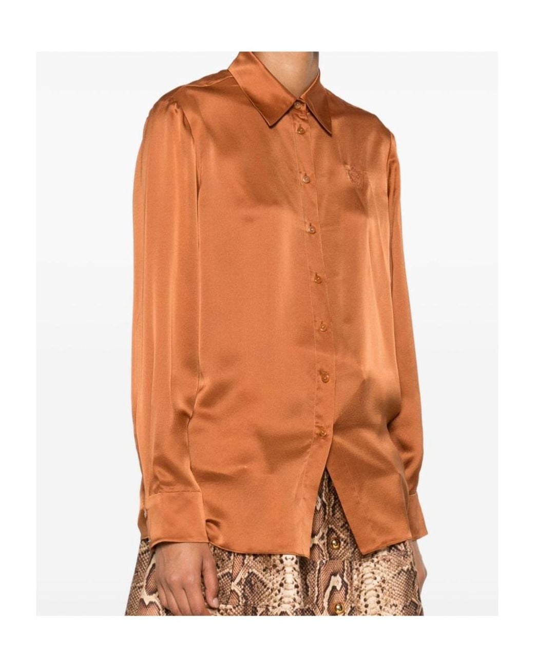 Zimmermann Orange Hypnotic Satin Shirt
