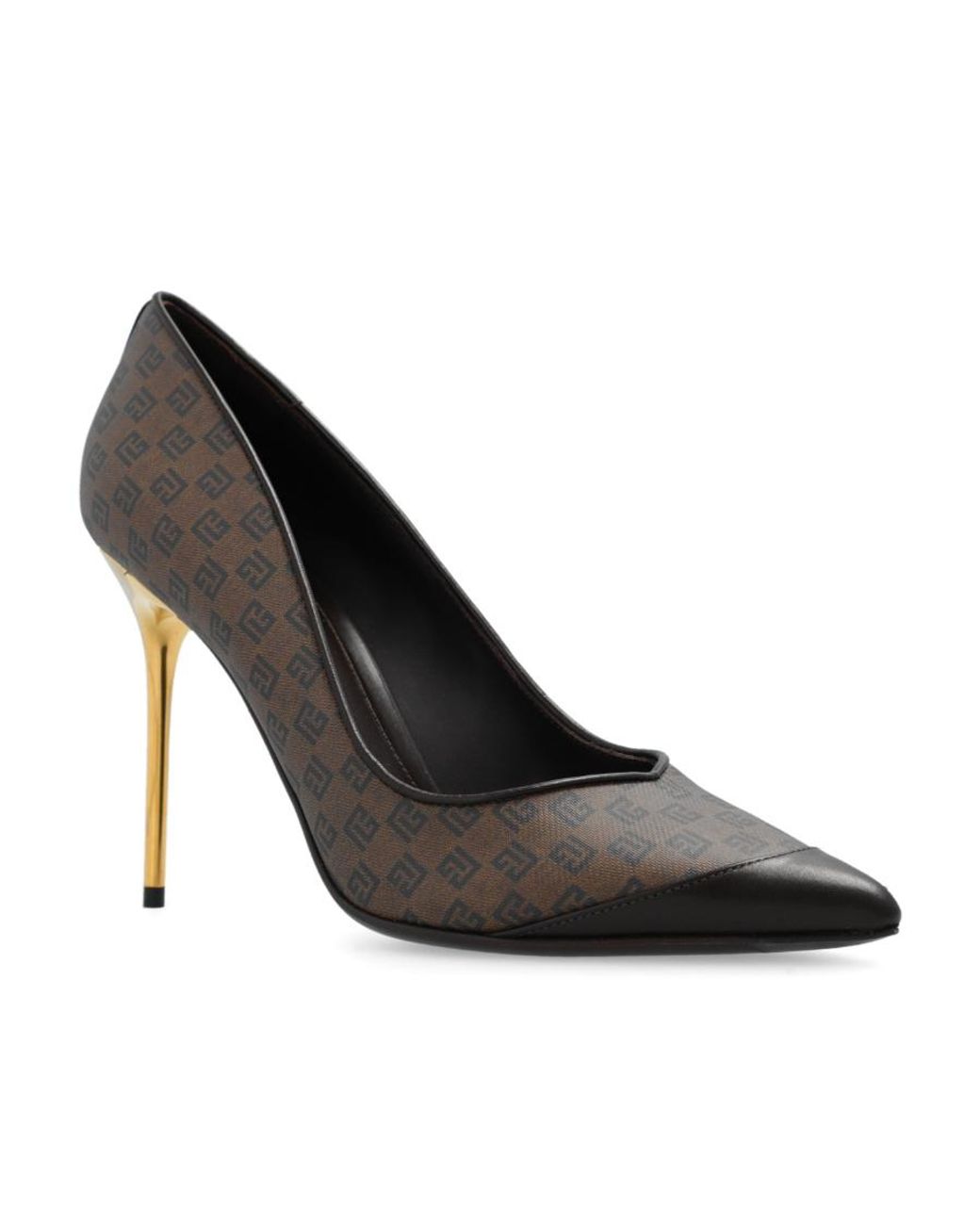 Balmain Multicolor Monogrammed Pointed-Toe Pumps