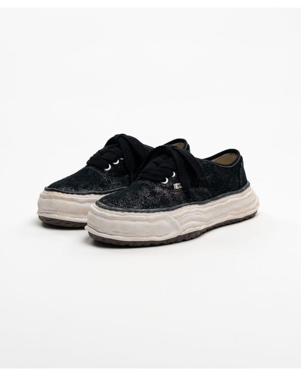 Maison Mihara Yasuhiro Black 'Baker 26' Og Sole Glittery Suede Low-Top Sneakers for men