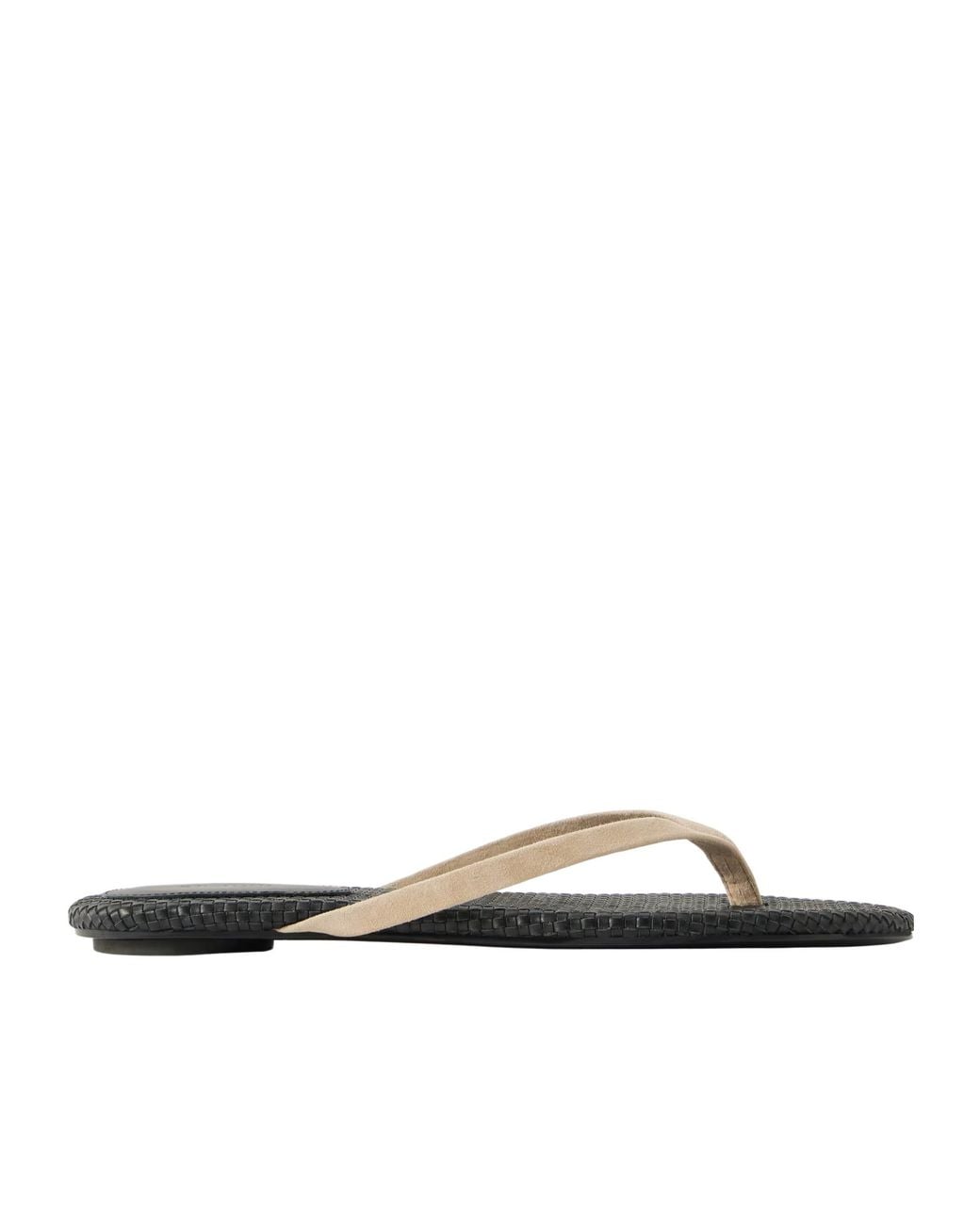 St. Agni White Suede Woven Flip Flop