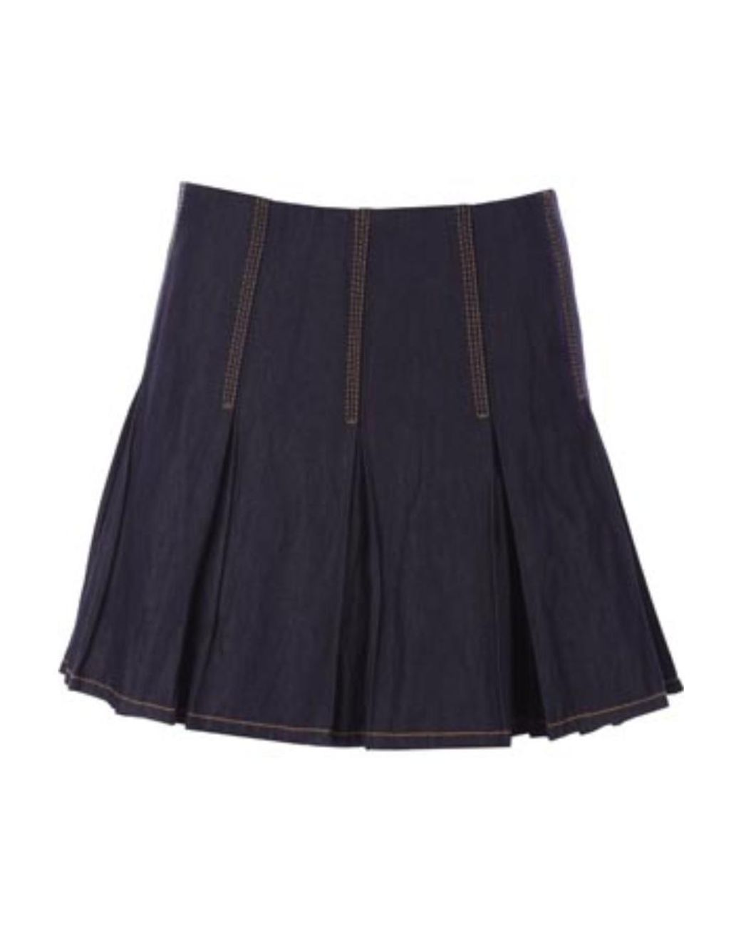 Bottega Veneta Blue Pleated Mini Skirt