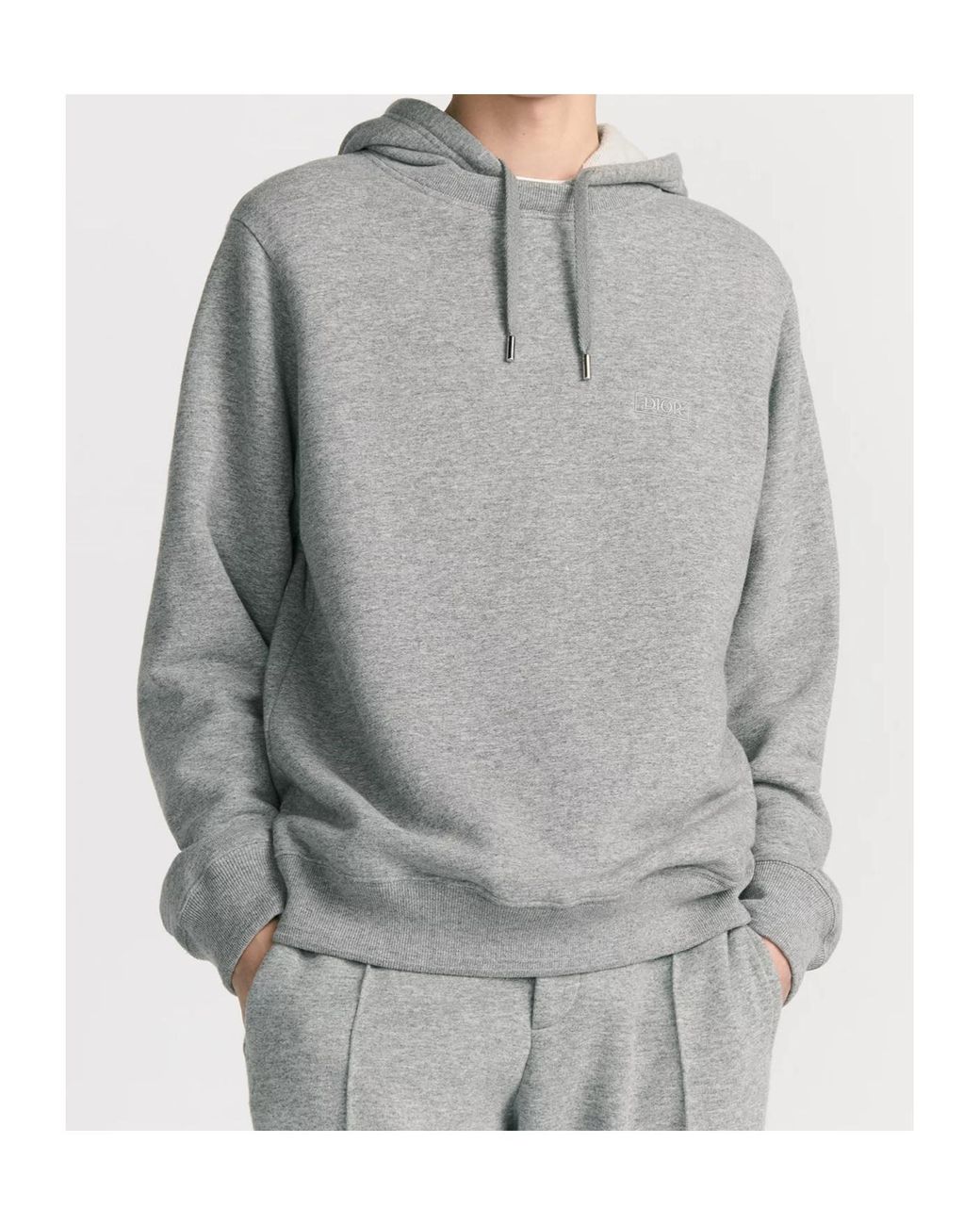 Dior Gray Icons Hooded Sweatshirt for men