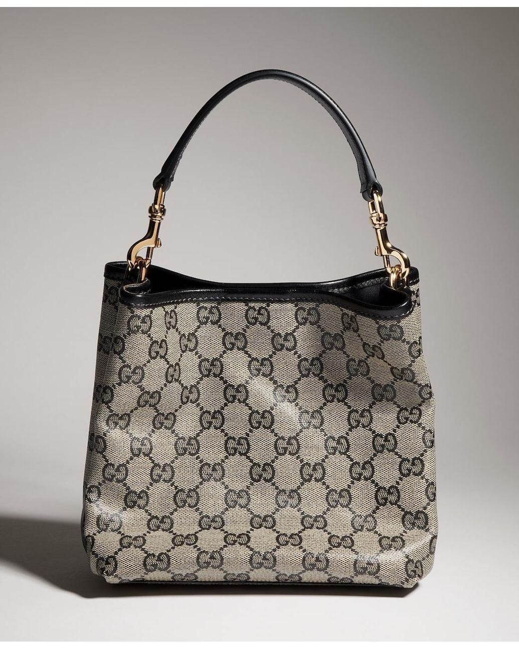 Gucci Gray Gg Emblem Mini Bucket Bag