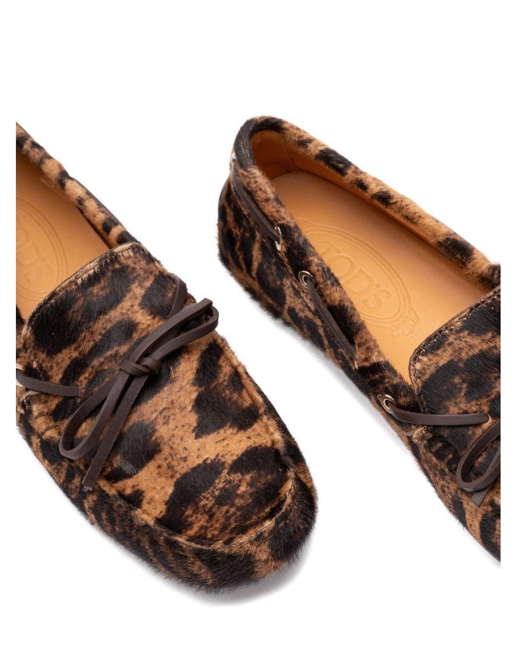 Tod's Brown Leopard Printed Loafers