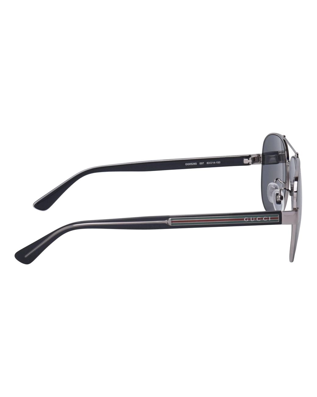 Gucci Metallic Eyewear Double Bridge Pilot Sunglasses for men