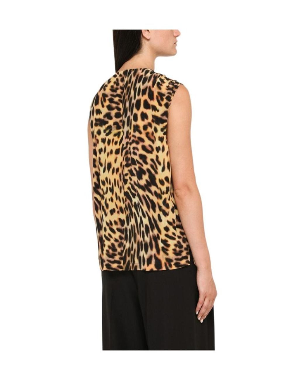 Stella McCartney Black Cheetah Print Blouse