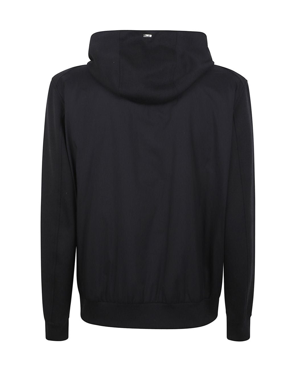 Herno Black Zip-Up Drawstring Hooded Jacket for men