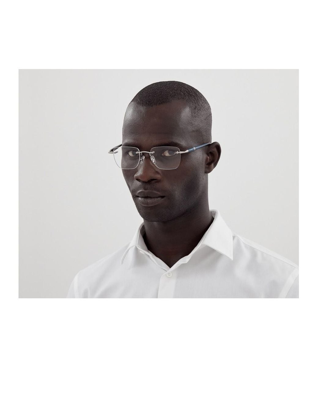 Montblanc White Eyewear Square Frame Glasses for men