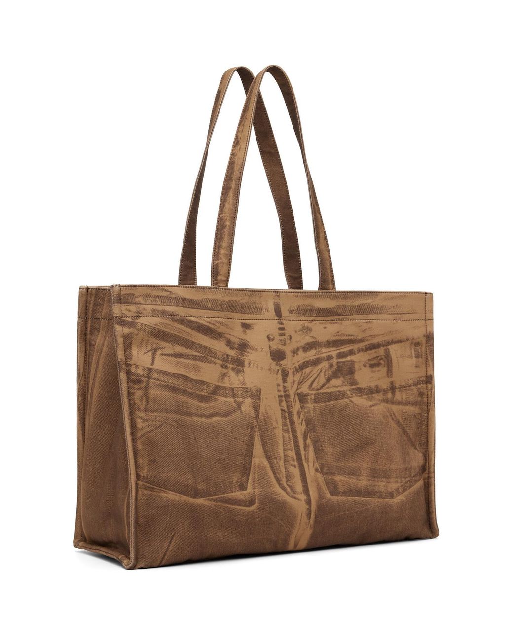 Acne Brown Logo Embossed Tote Bag for men
