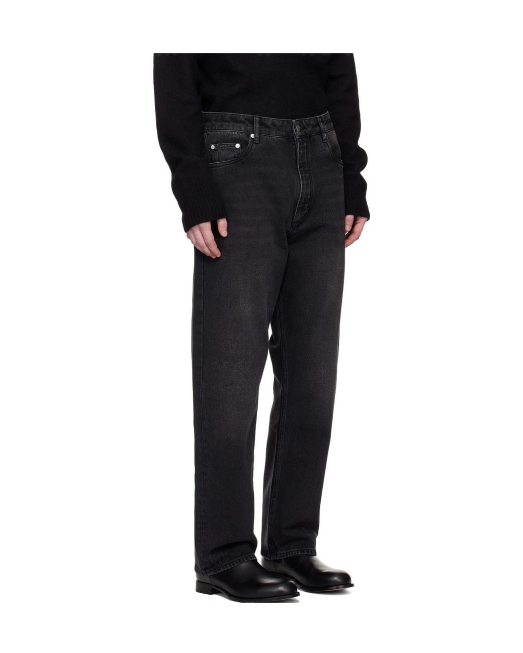 Studio Nicholson Black Riso Straight-Leg Jeans for men
