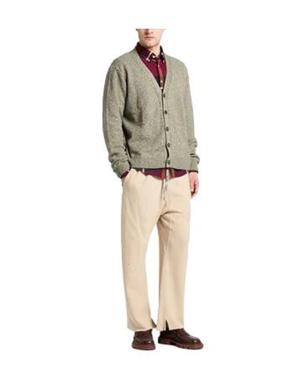 Maison Margiela Natural Plain Colour Trousers