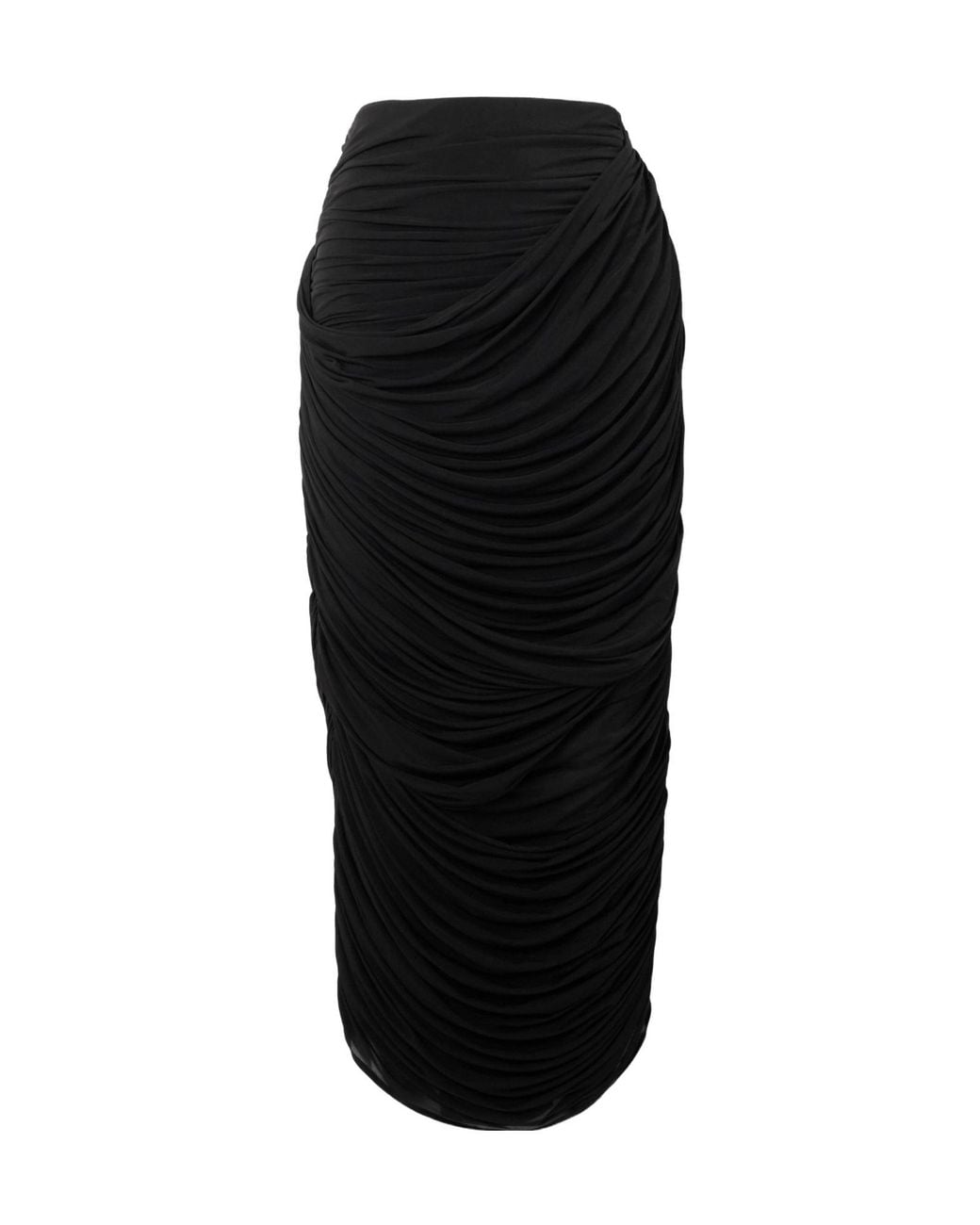 Magda Butrym Black High-Waisted Midi Skirt