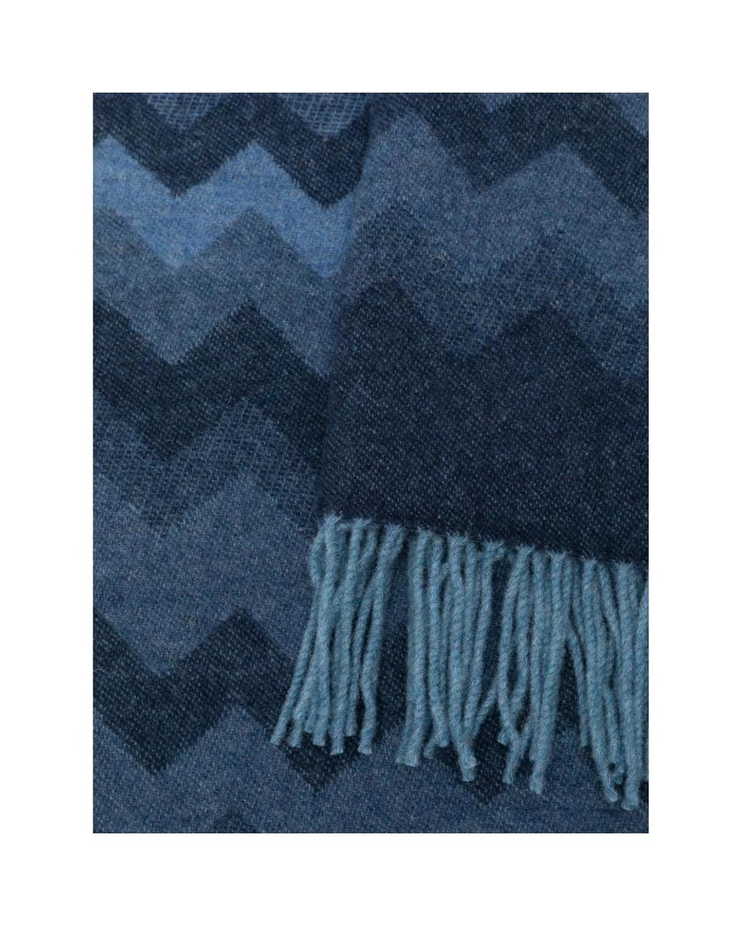 Missoni Blue Plaid Scarf for men