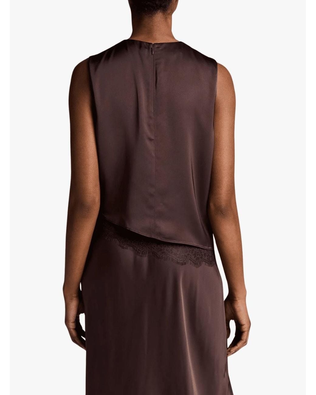 Vince Brown Asymmetrical Tank Top