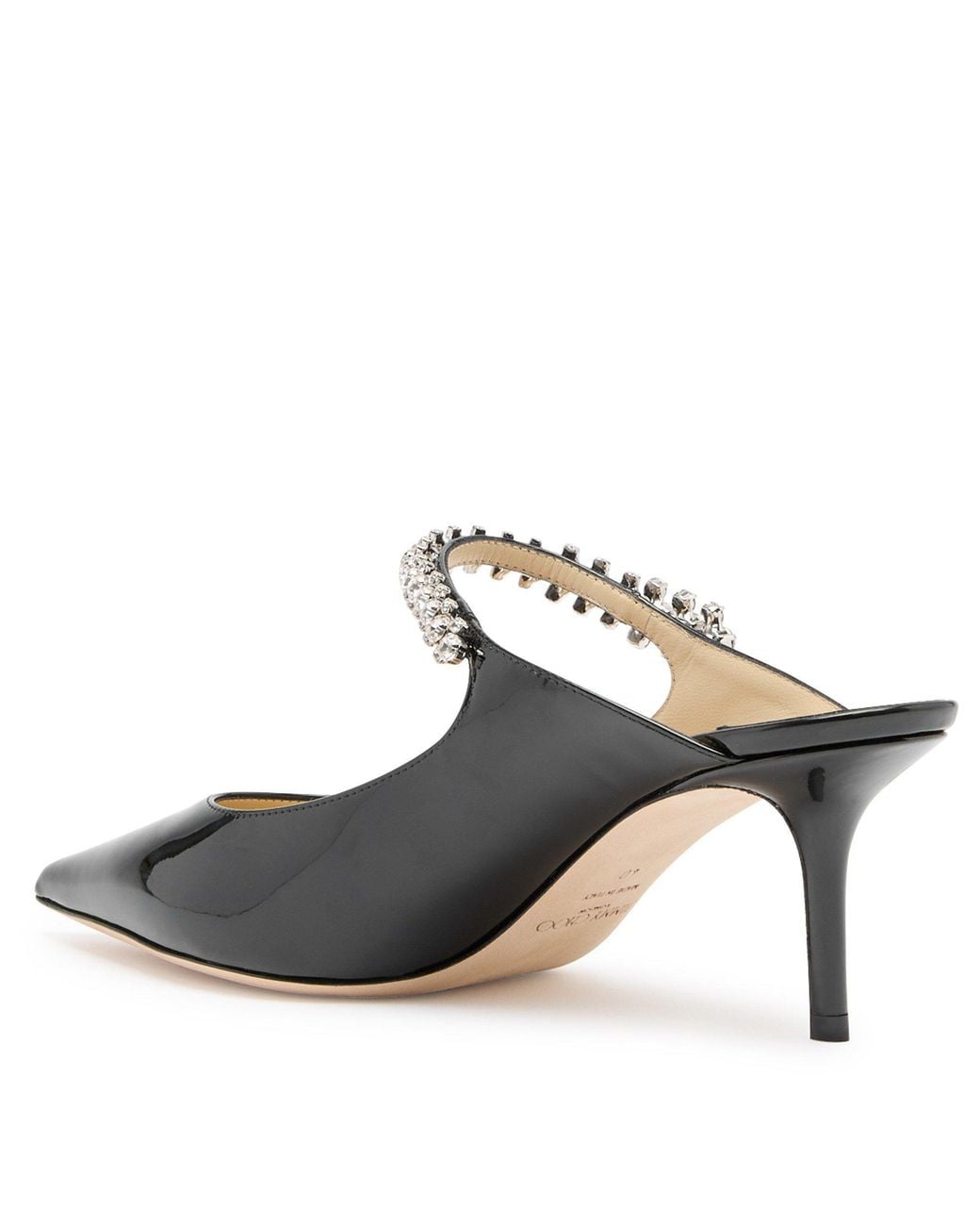 Jimmy Choo Black Crystal Embellished Heeled Mules