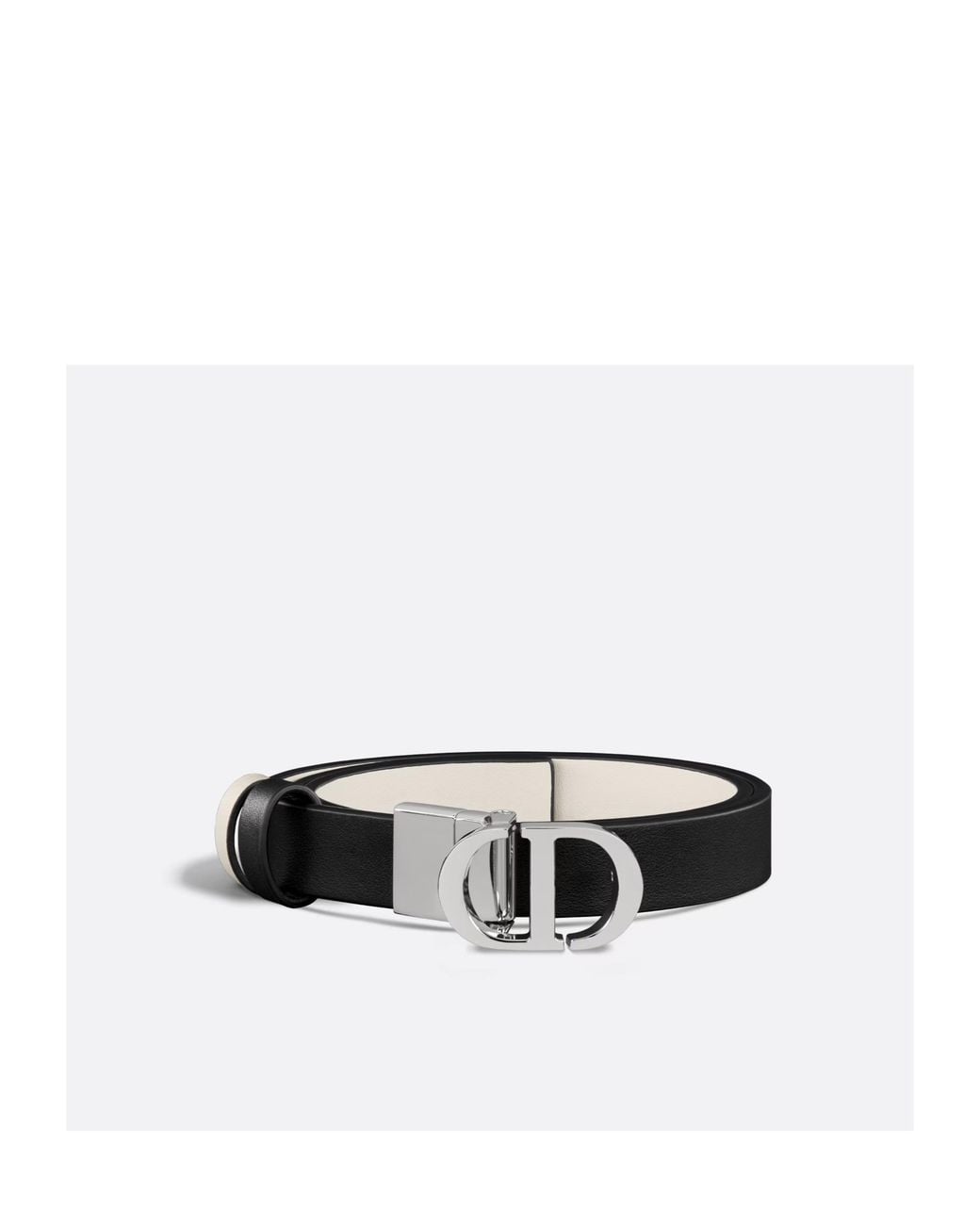 Dior White Christian 30 Montaigne Reversible Belt
