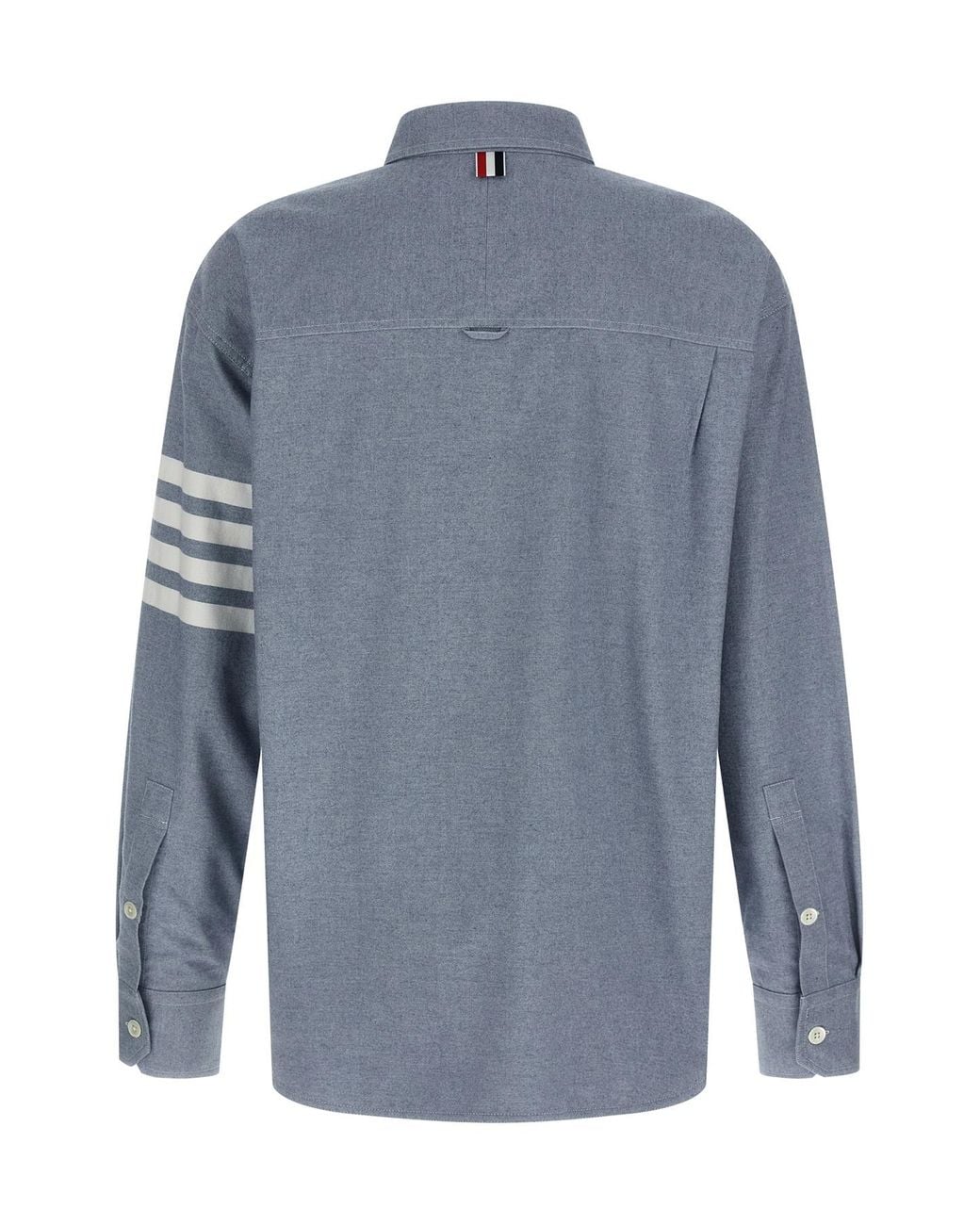 Thom Browne Blue Bar Flannel Shirt for men