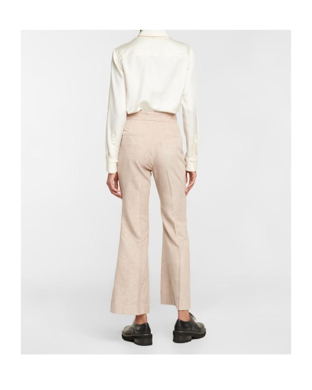 Gabriela Hearst Natural High-Waisted Flared Pants