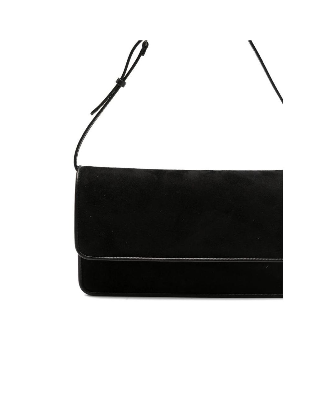 The Row Black Nancy Flap-Closure Shoulder Bag