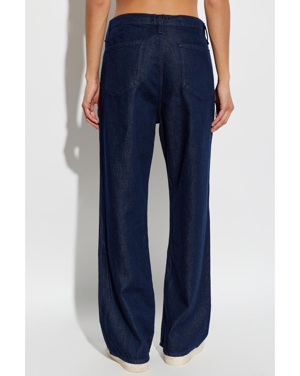 Rag & Bone Blue Drawstring Wide-Leg Jeans