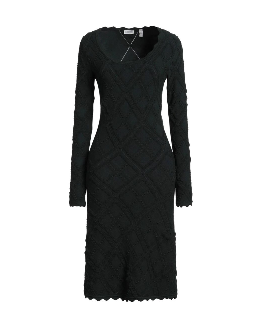 Burberry Black Wool-Blend Flared Knit Dress