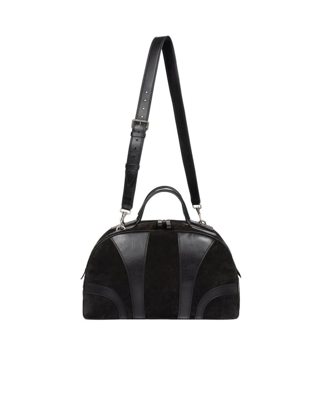 Dries Van Noten Black Suede Duffle Bag for men