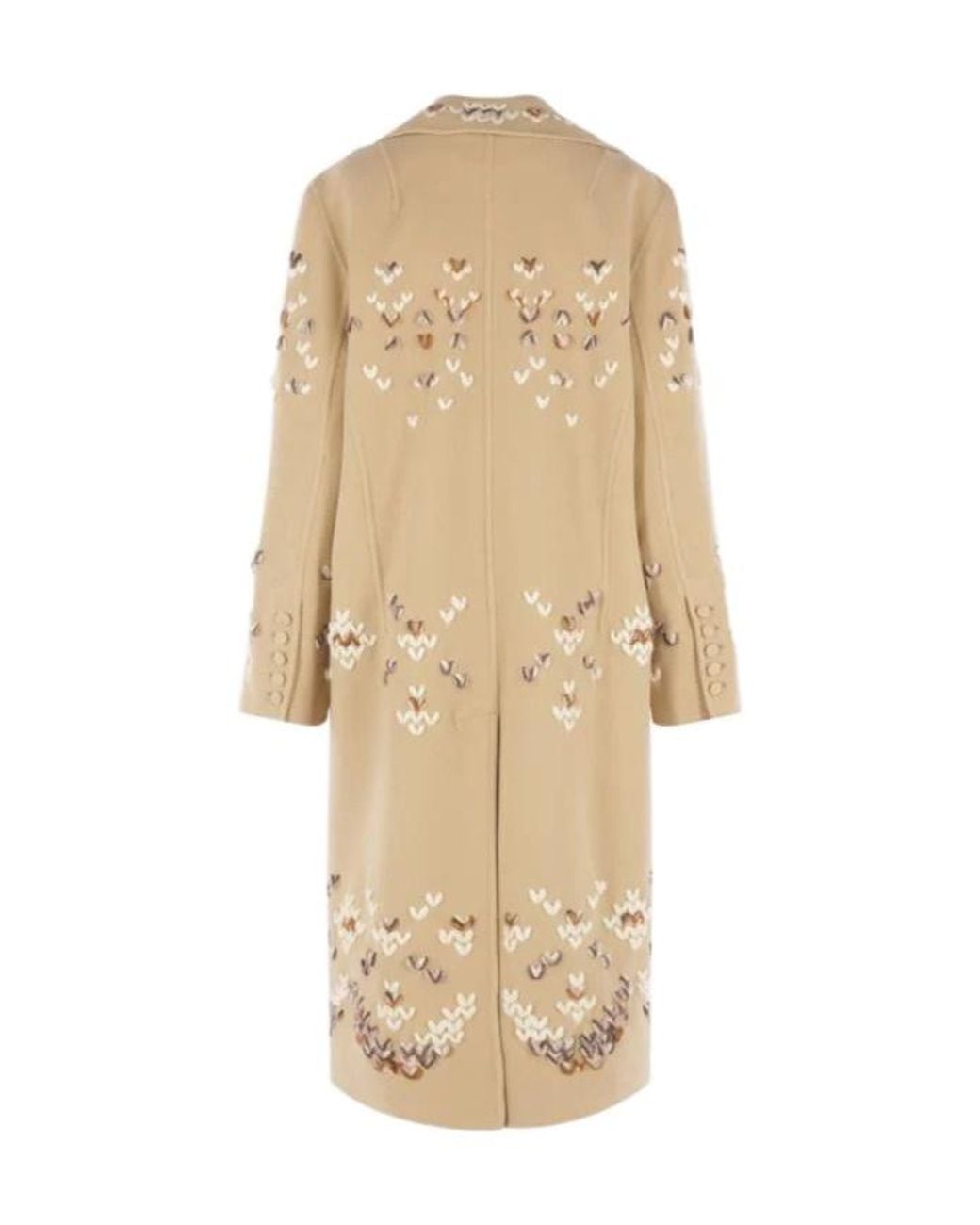 Ermanno Scervino Natural Single-Breasted Coat