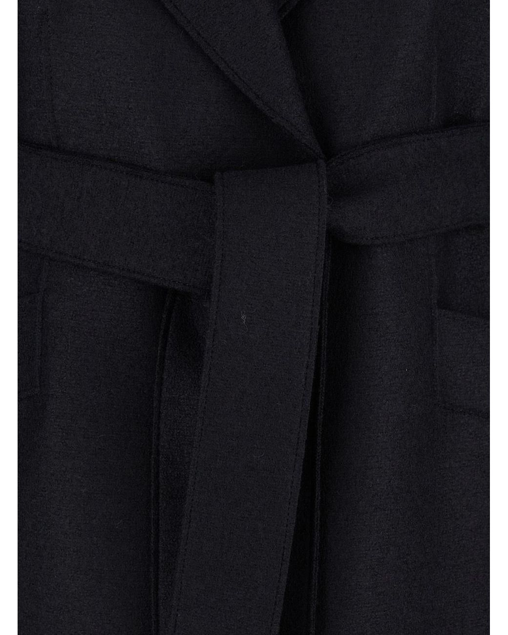 Harris Wharf London Black Maxi Belted Coat