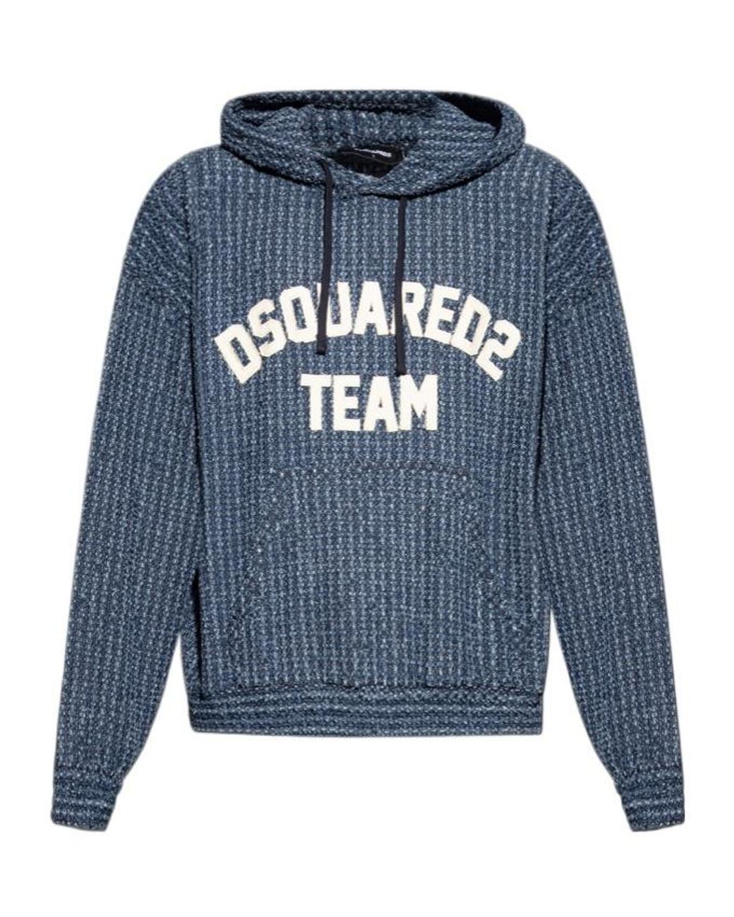 DSquared² Blue Logo-Patch Hoodie for men