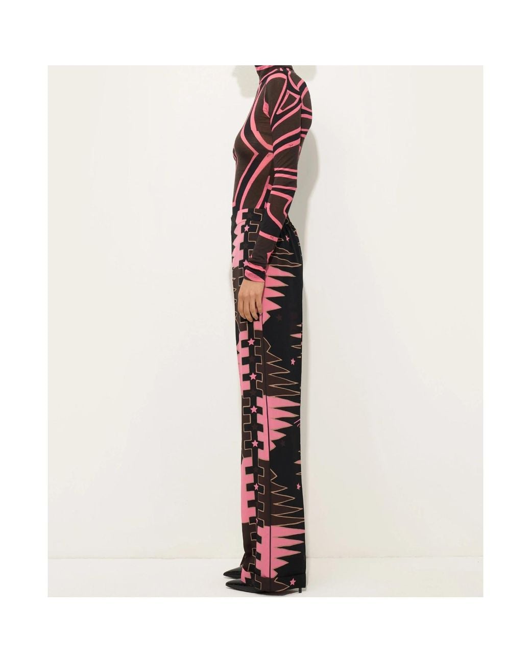 Emilio Pucci Red Patterned Print Casual Pants