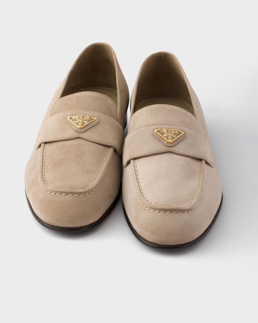 Prada Natural Suede Loafers