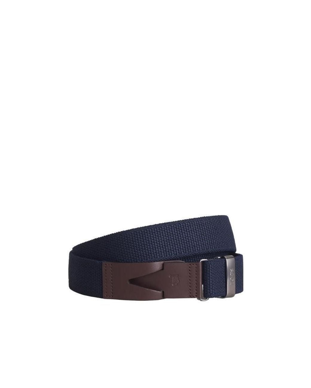 Tod's Blue Embossed Logo Buckle Belt for men