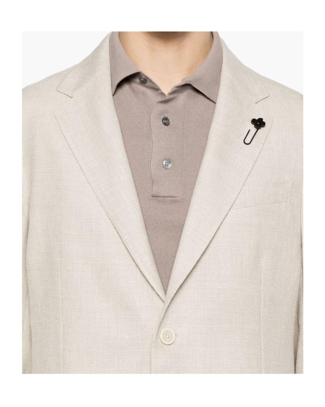 Lardini White Single-Breasted Button Blazer for men