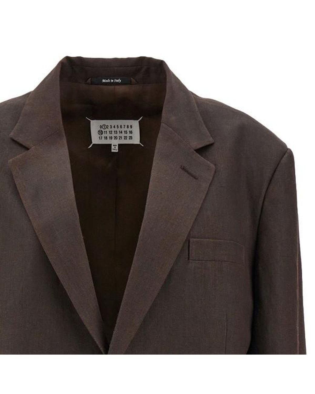 Maison Margiela Brown Single-Breasted Tailored Blazer