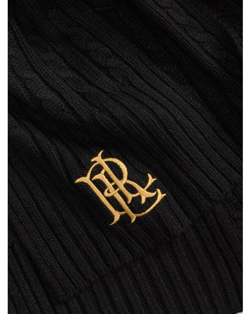 Ralph Lauren Black Ribbed Scarf