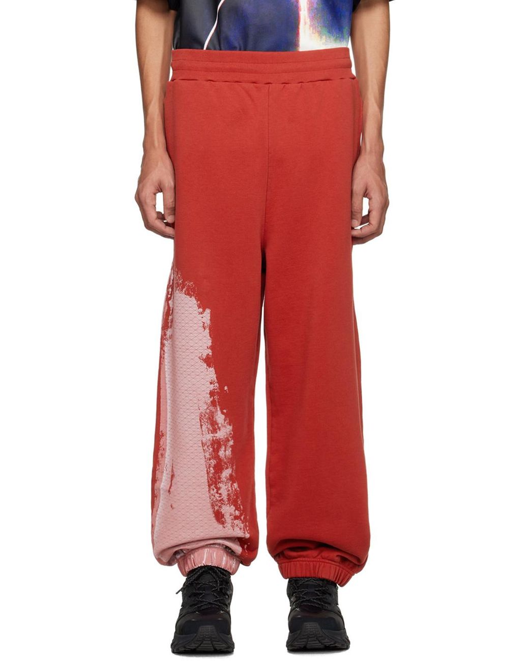 A_COLD_WALL* Red A-Cold-Wall* Faded Abstract-Print Track Pants for men