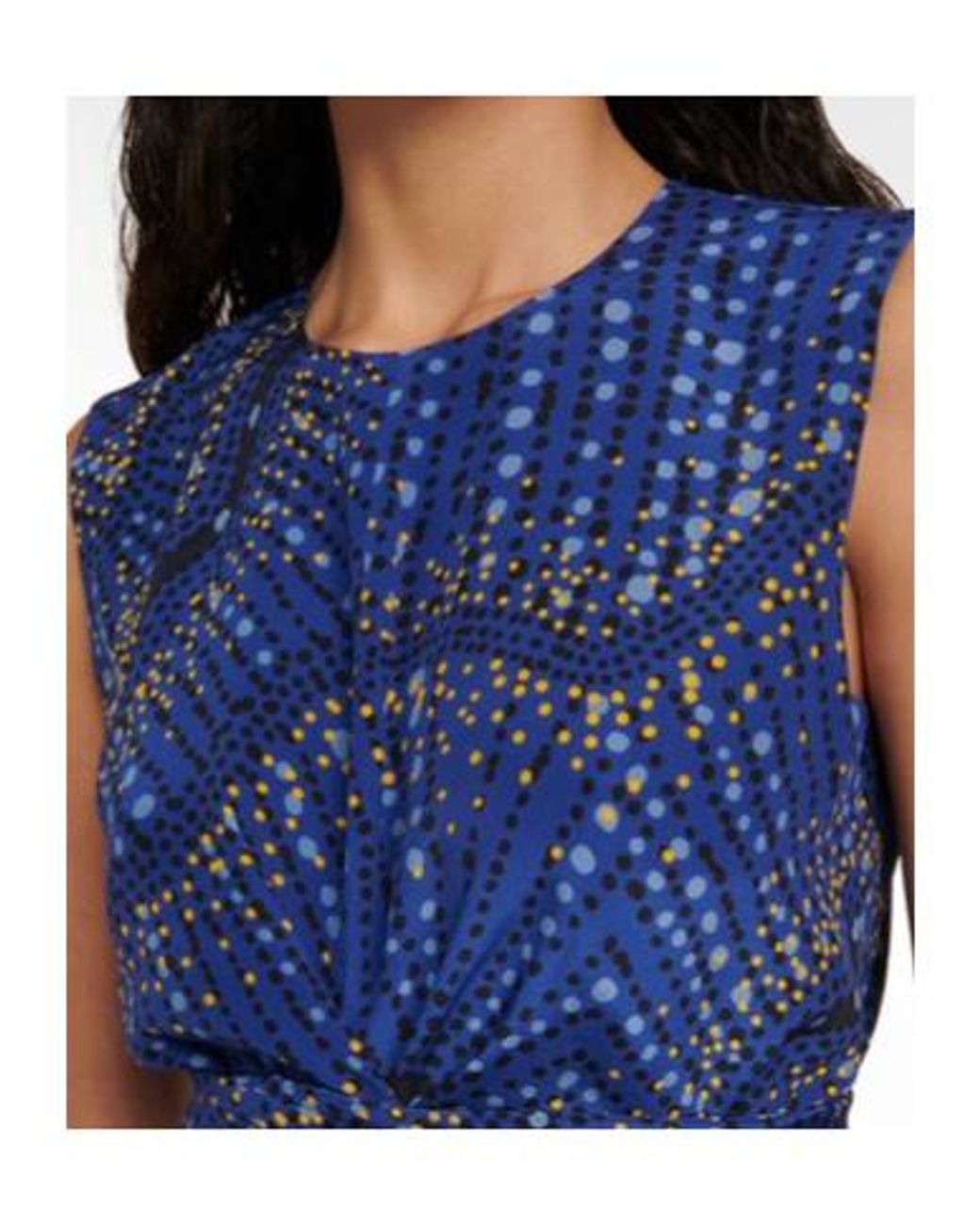 Altuzarra Blue Pleated Silk Top