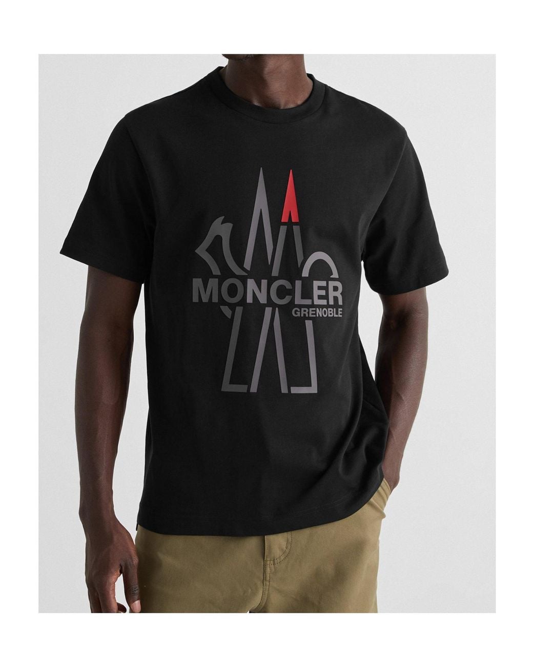 Moncler Black Round-Neck Short-Sleeved T-Shirt for men