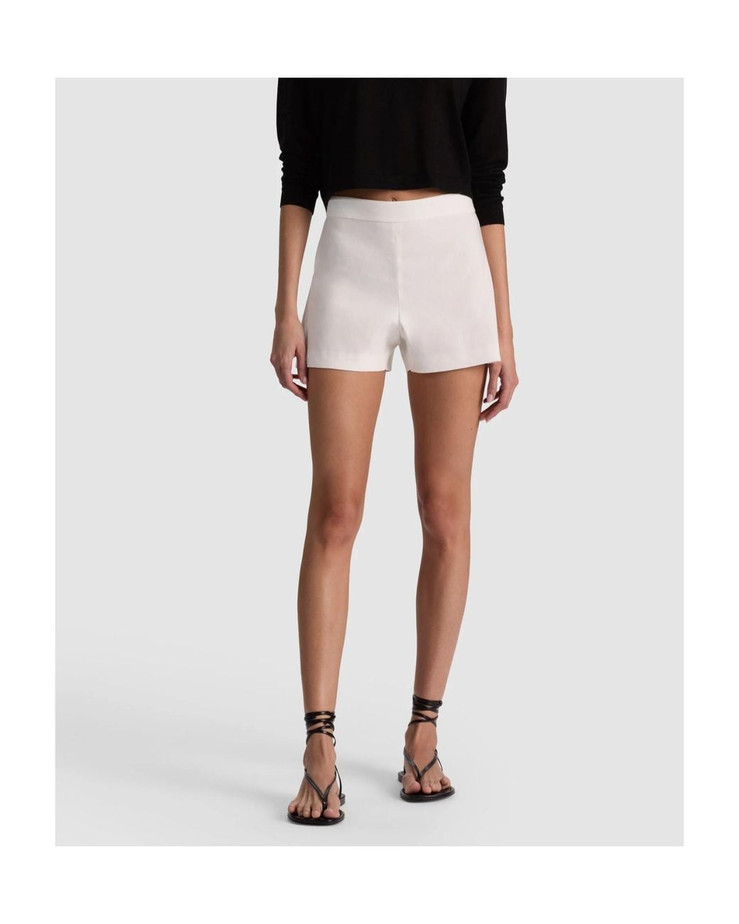 Alice + Olivia White Alice Olivia Hera Zip-Detailed Shorts