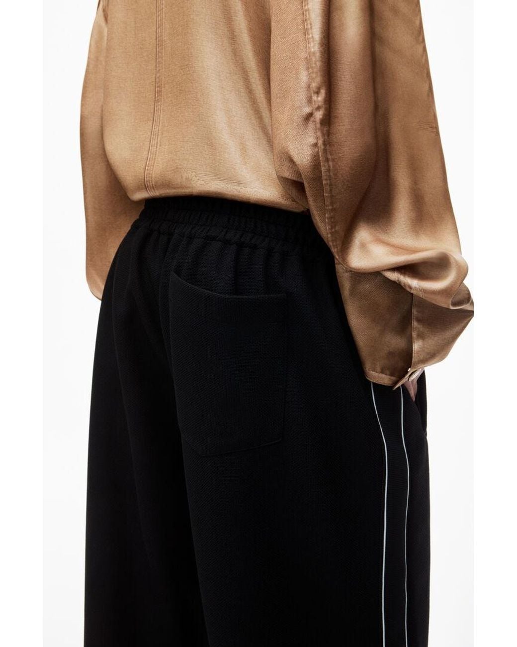 Alexander Wang Black T By Logo Tape Track Pants