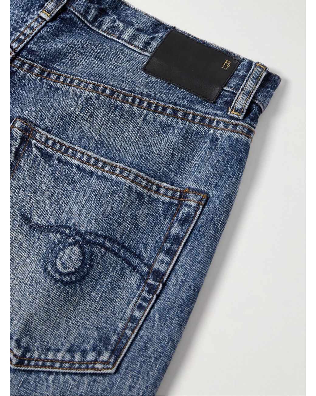 R13 Blue D'Arcy Distressed Loose Jeans