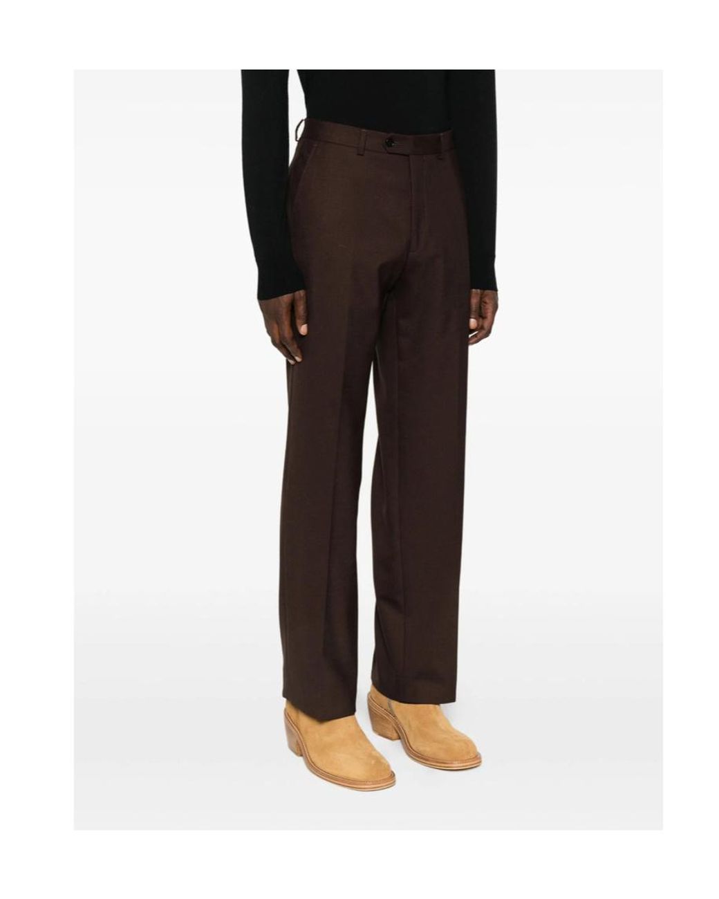 sunflower Black Casual Trousers With Belt Loops for men